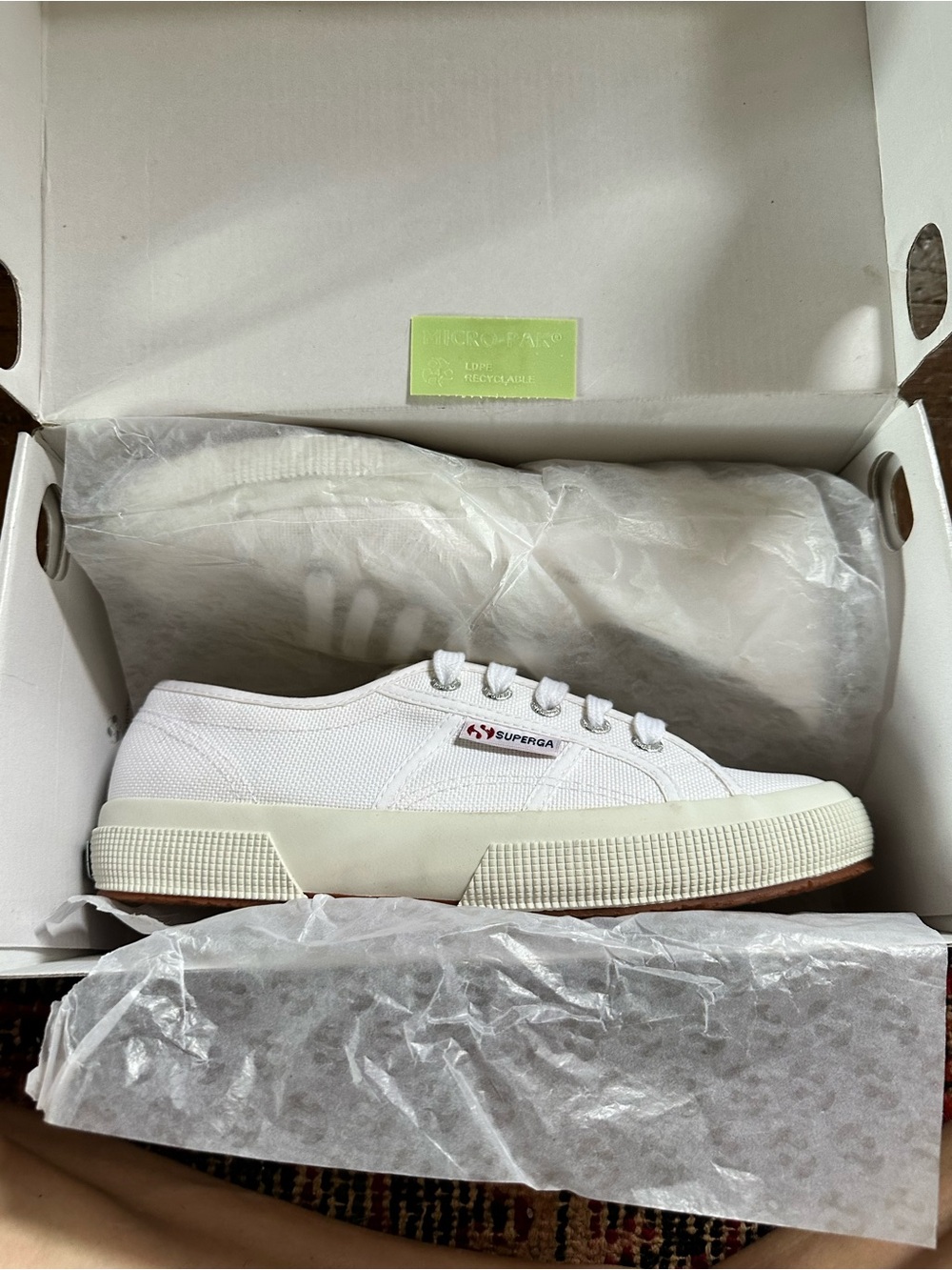 Superga White Canvas Low-Top Sneakers (Classic White) - Picture 4 of 4